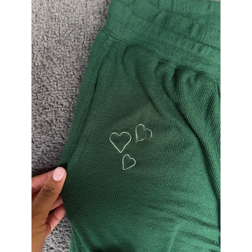 Roller Rabbit Jordan Ribbed Lounge Set Forest Green Embroidered Monkey Small - Picture 11 of 16